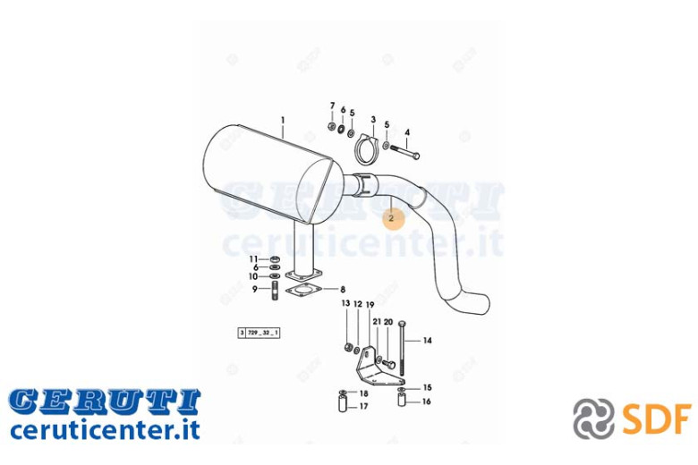 Exhaust pipe - Original SDF - 0.010.4948.2/20