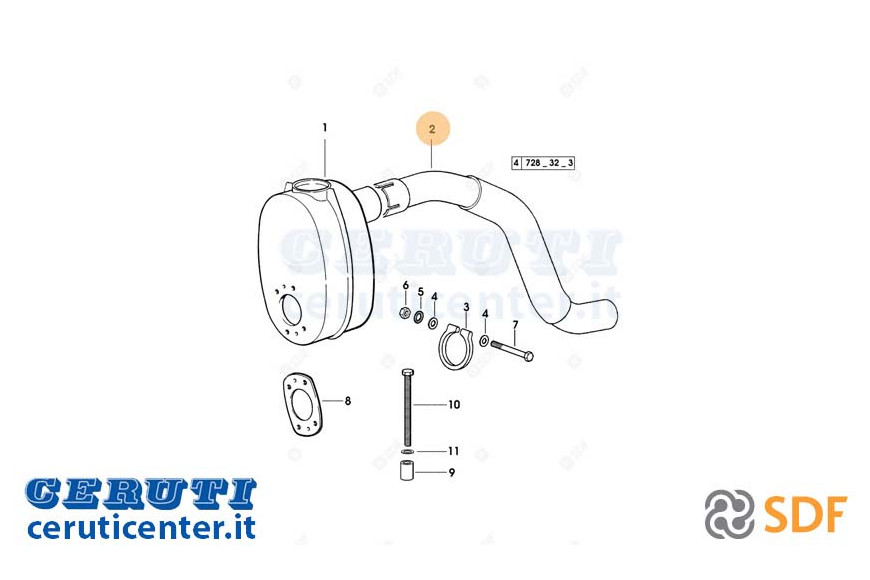 Auspuffrohr - Original SDF - 0.010.4930.2/20