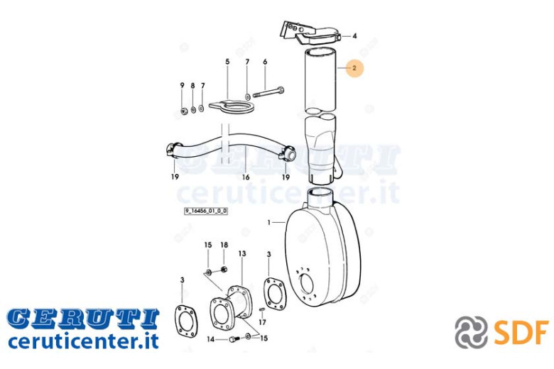 Exhaust pipe - Original SDF - 0.010.1617.2/10