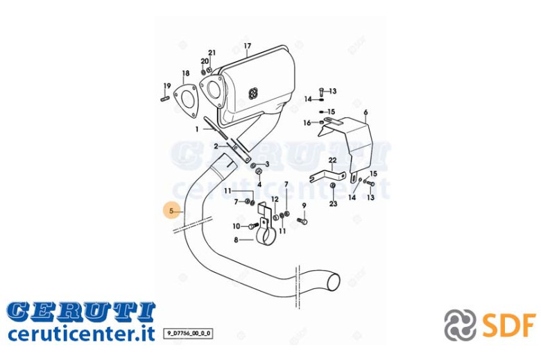 Exhaust pipe - Original SDF - 0.009.9298.0