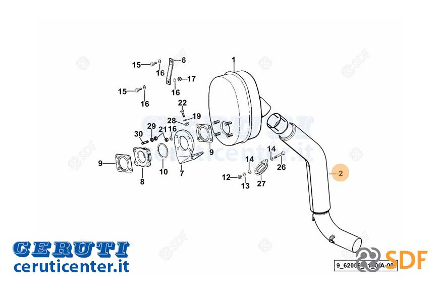 Auspuffrohr - Original SDF - 0.010.1068.2/10
