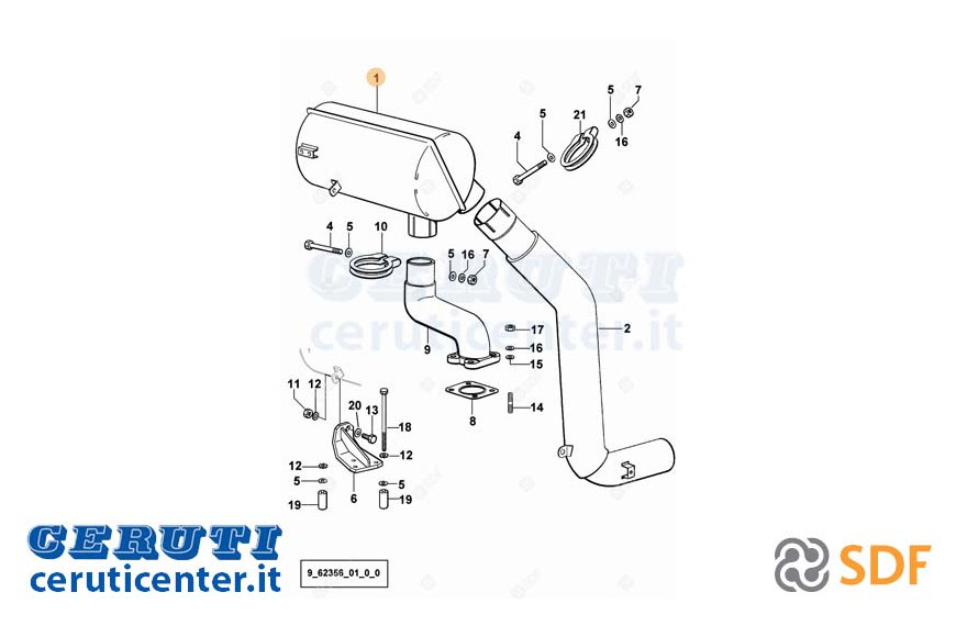 Exhaust silencer - Original SDF - 0.010.1070.3/20