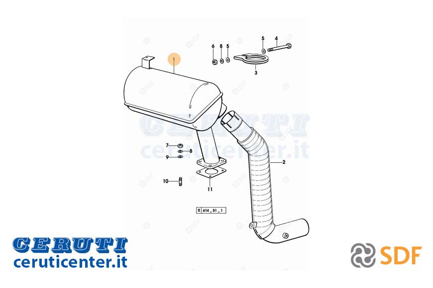 Exhaust silencer - Original SDF - 0.010.1072.3/10