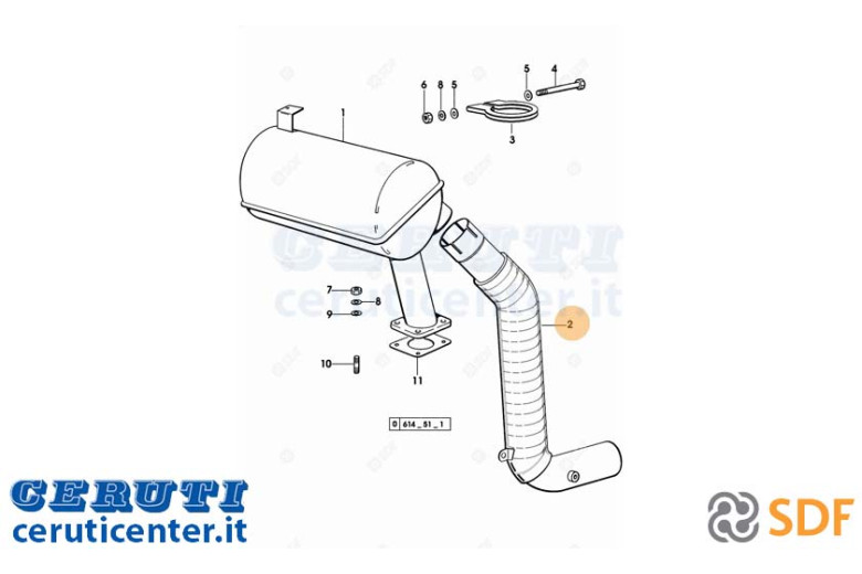 Exhaust pipe - Original SDF - 0.010.1073.2