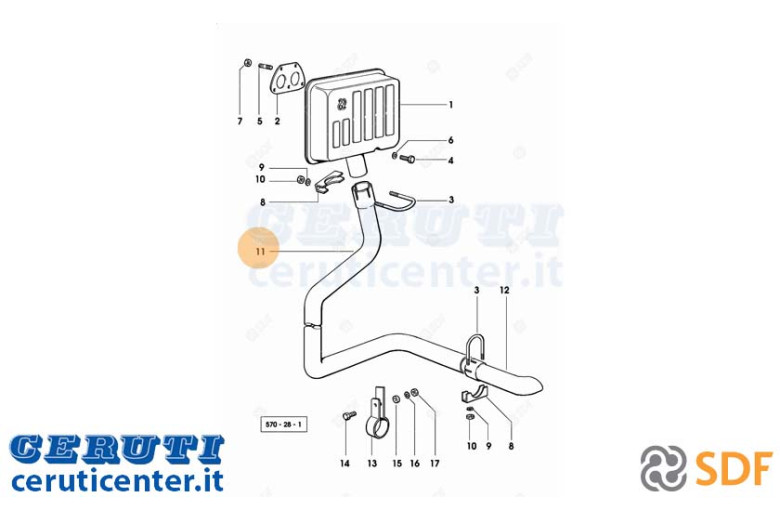 Exhaust pipe - Original SDF - 0.009.7113.0