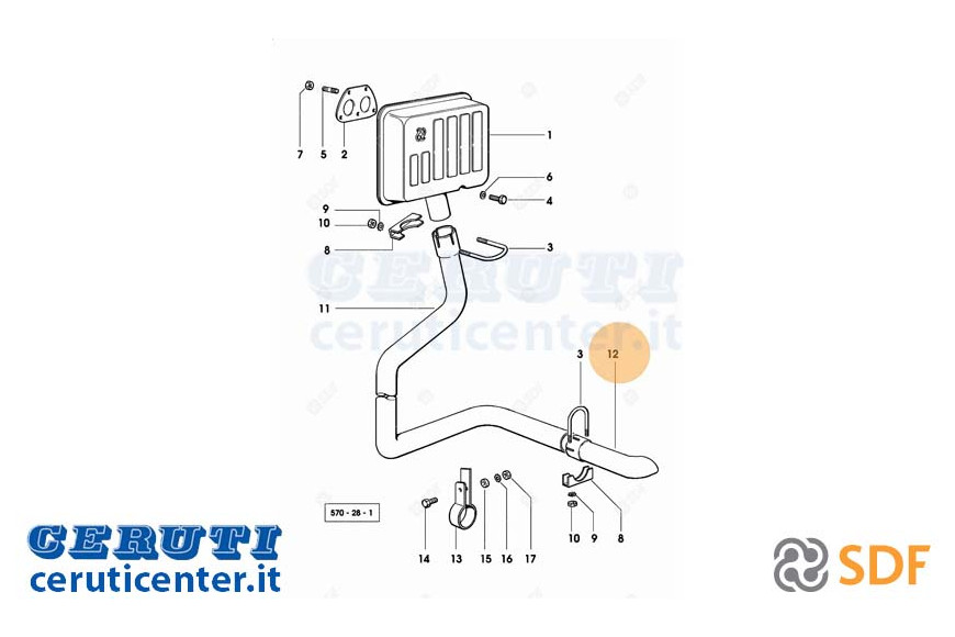 Exhaust pipe - Original SDF - 0.009.7114.0