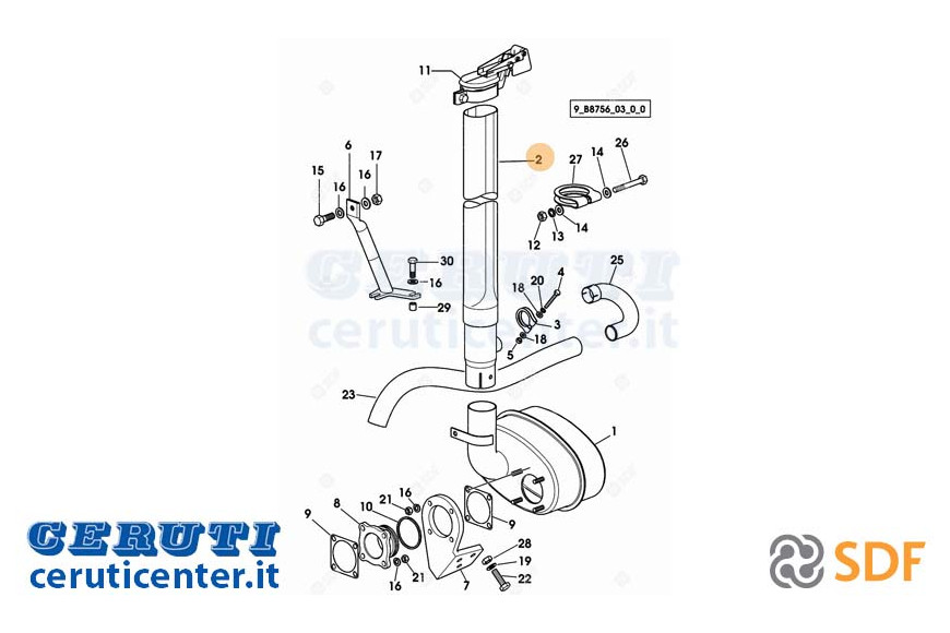 Tuyau d'échappement - SDF Original - 0.009.7769.2/30