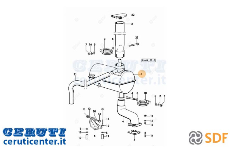Exhaust silencer - Original SDF - 0.009.7813.3/20