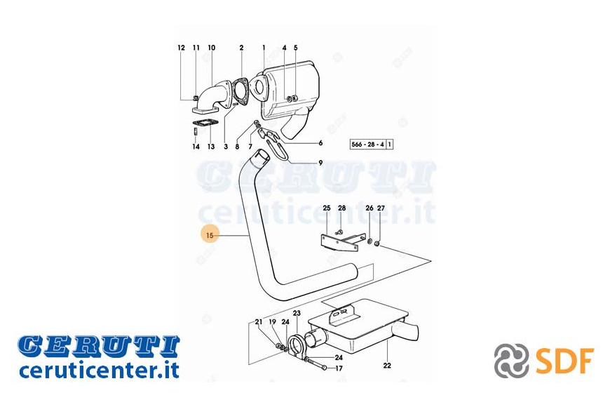 Exhaust pipe - Original SDF - 0.009.7989.0/10