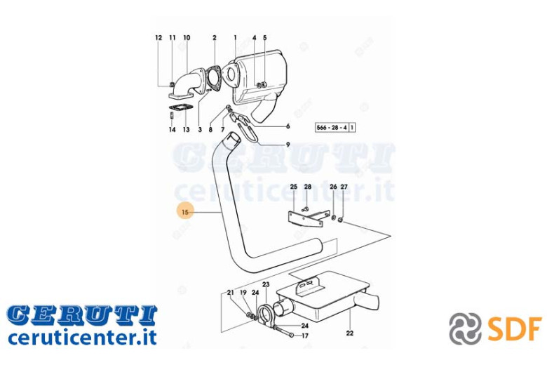 Tuyau d'échappement - SDF Original - 0.009.7989.0/10