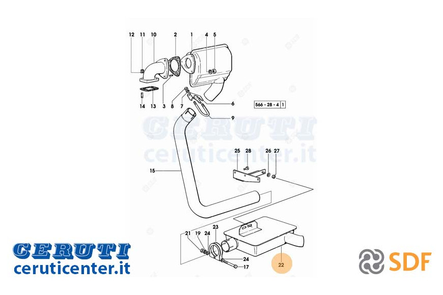 Exhaust silencer - Original SDF - 0.009.7990.2/10