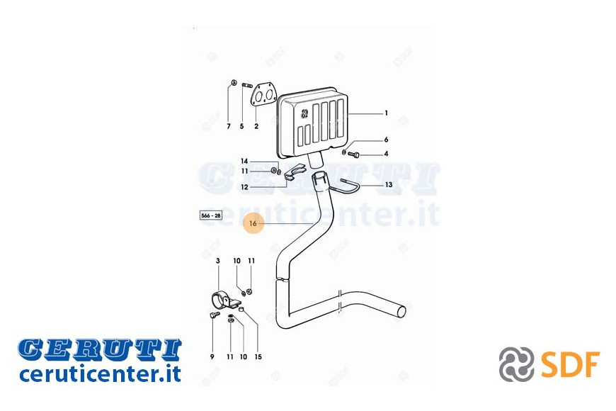 Exhaust pipe - Original SDF - 0.009.8475.0/20