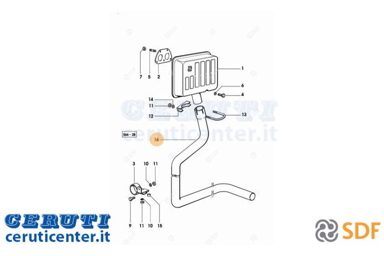 Exhaust pipe - Original SDF - 0.009.8475.0/20