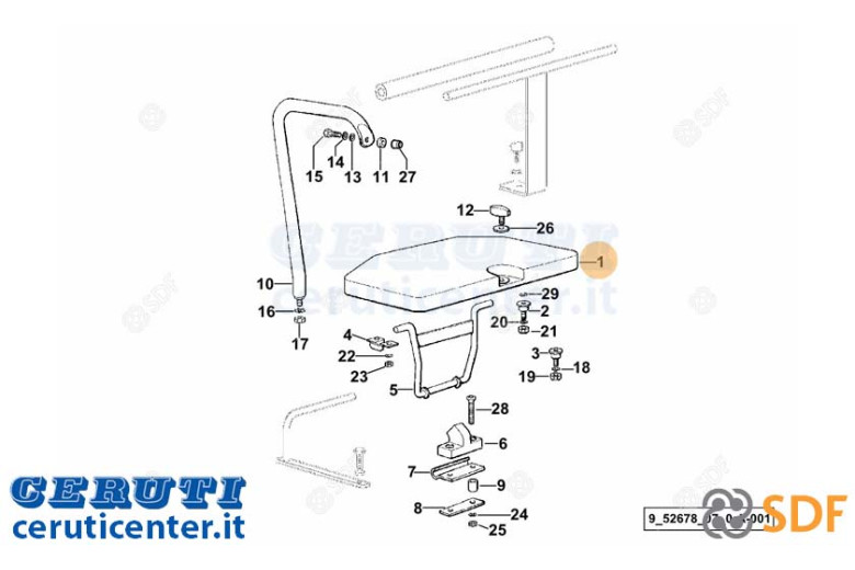 Asiento de pasajero SDF - Original - 0.009.1141.3/20
