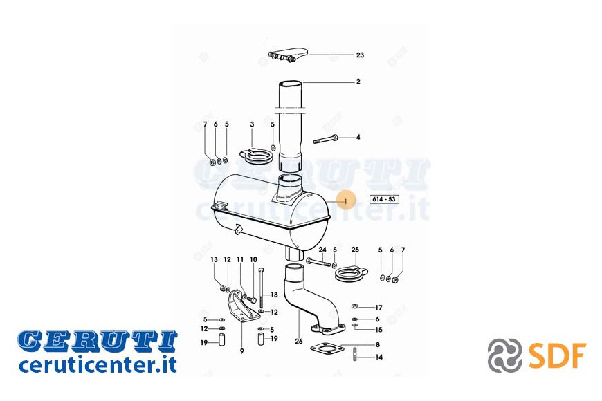 Exhaust silencer - Original SDF - 0.008.9050.3/20