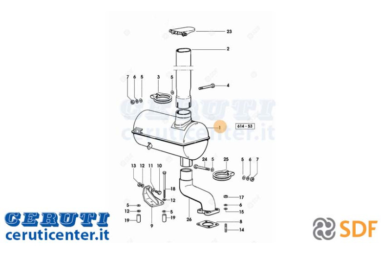 Silenziatore Di Scarico - Originale SDF - 0.008.9050.3/20