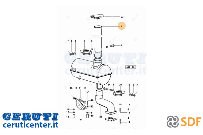 Exhaust pipe - Original SDF - 0.008.9571.0
