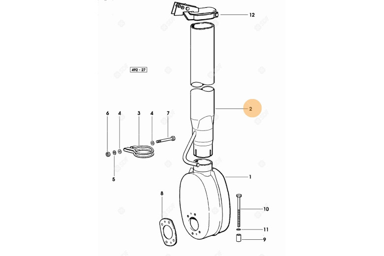Exhaust pipe - Original SDF - 0.007.6172.2/10