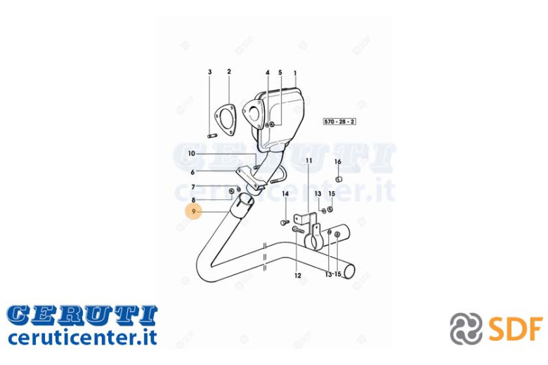 Exhaust pipe - Original SDF - 0.007.1439.0/30