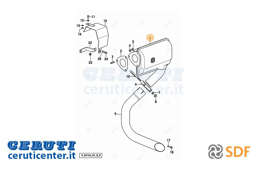 Exhaust silencer - Original SDF - 0.007.1695.2/10