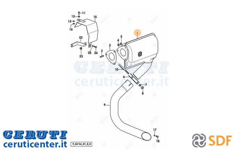 Exhaust silencer - Original SDF - 0.007.1695.2/10