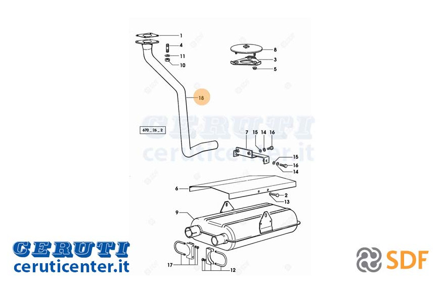 Tuyau d'échappement - SDF Original - 0.008.8685.3/10