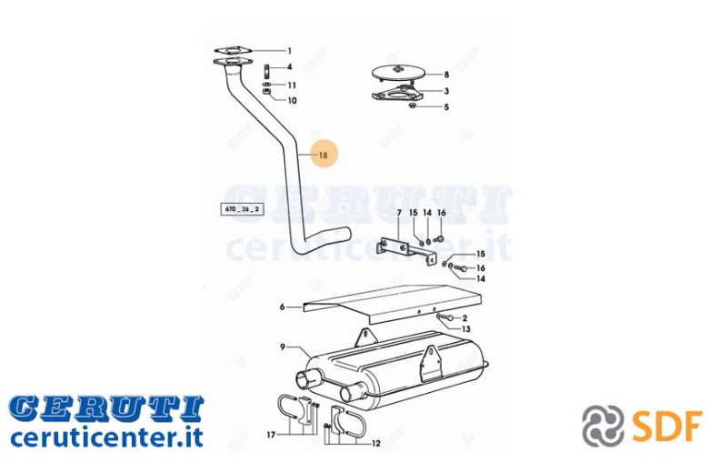 Exhaust pipe - Original SDF - 0.008.8685.3/10