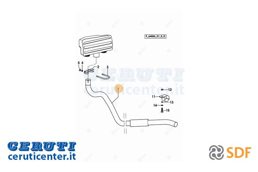 Exhaust pipe - Original SDF - 0.007.7656.3/20