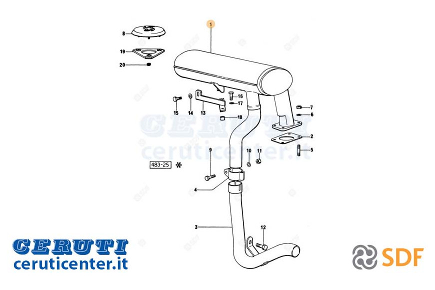 Exhaust silencer - Original SDF - 0.007.8756.2/20