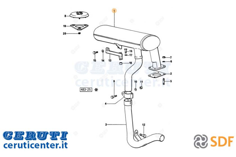 Exhaust silencer - Original SDF - 0.007.8756.2/20