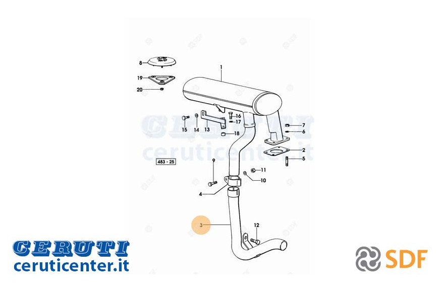 Tuyau d'échappement - SDF Original - 0.007.8757.2/10