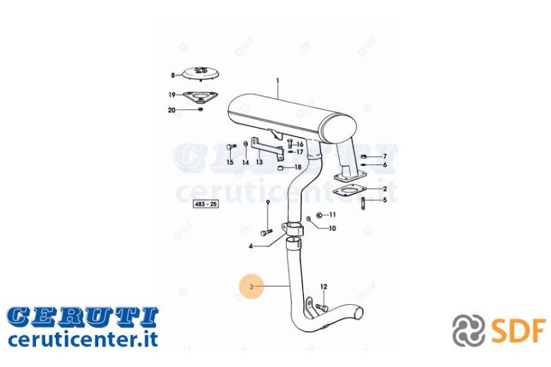 Exhaust pipe - Original SDF - 0.007.8757.2/10
