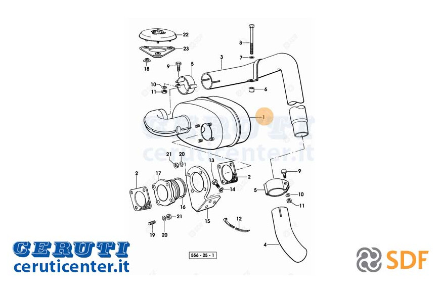 Exhaust silencer - Original SDF - 0.007.9143.2