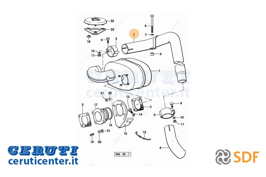 Exhaust pipe - Original SDF - 0.007.9144.2