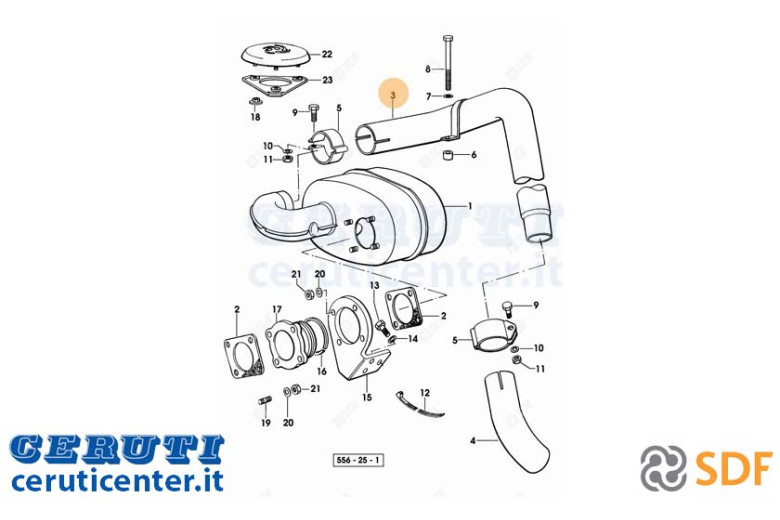 Exhaust pipe - Original SDF - 0.007.9144.2