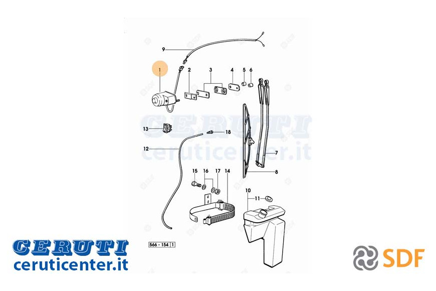 Windshield Wiper Motor - Original SDF - 2.9019.100.0/20