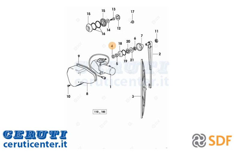 Windshield Wiper Motor - Original SDF - 04413208