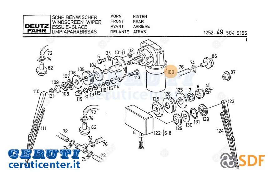 Scheibenwischermotor - Original SDF - 04378650