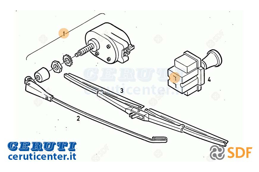 Motore Tergicristallo - Originale SDF - 04316458