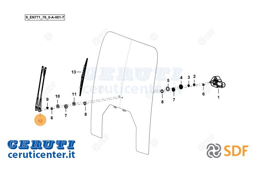 Braccio Tergicristallo - Originale SDF - 0.030.3219.4