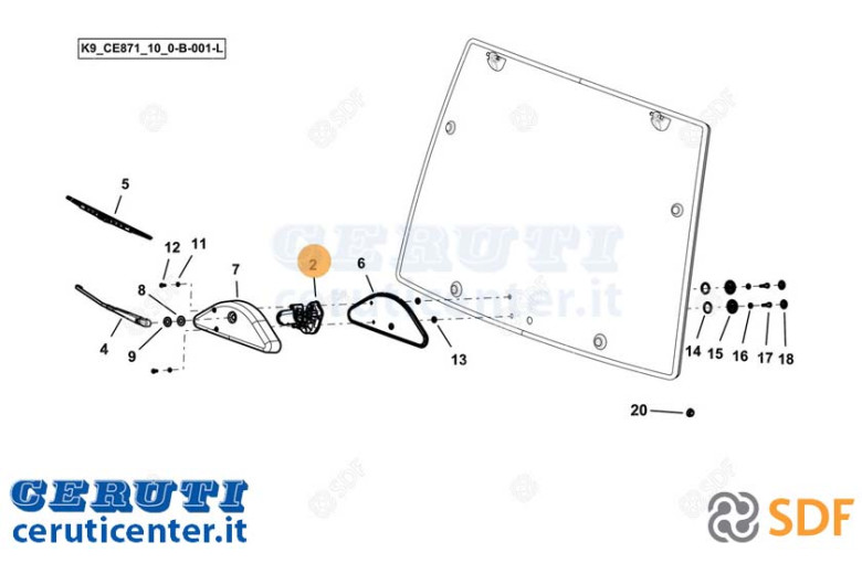Motore Tergicristallo - Originale SDF - 0.026.5967.0/10