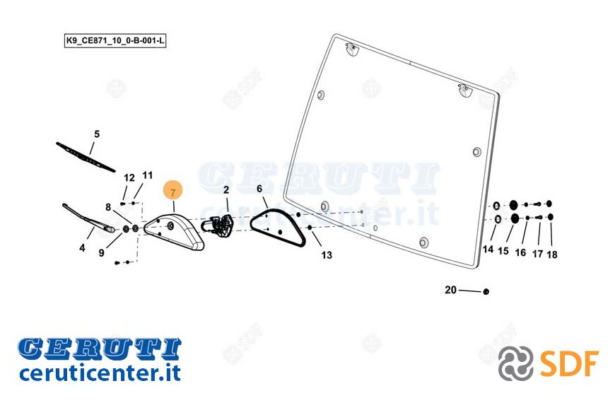 Windshield Wiper Motor - Original SDF - 0.026.2223.0/20