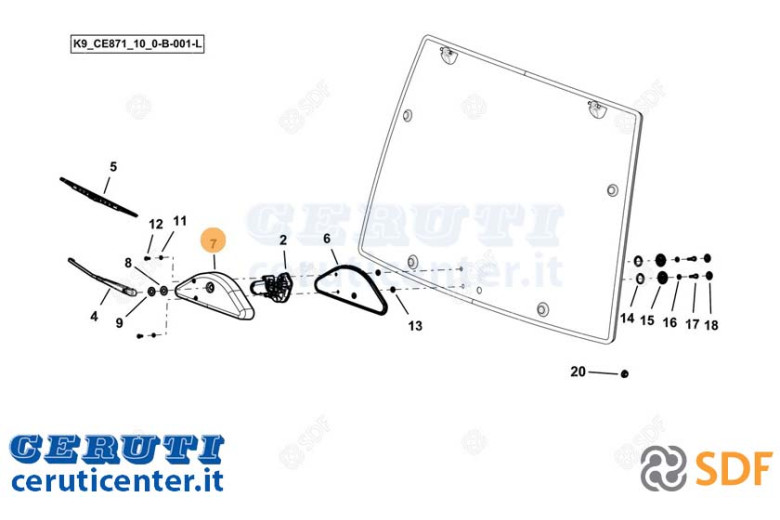 Motore Tergicristallo - Originale SDF - 0.026.2223.0/20