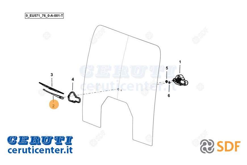 Braccio Tergicristallo - Originale SDF - 0.035.5590.4