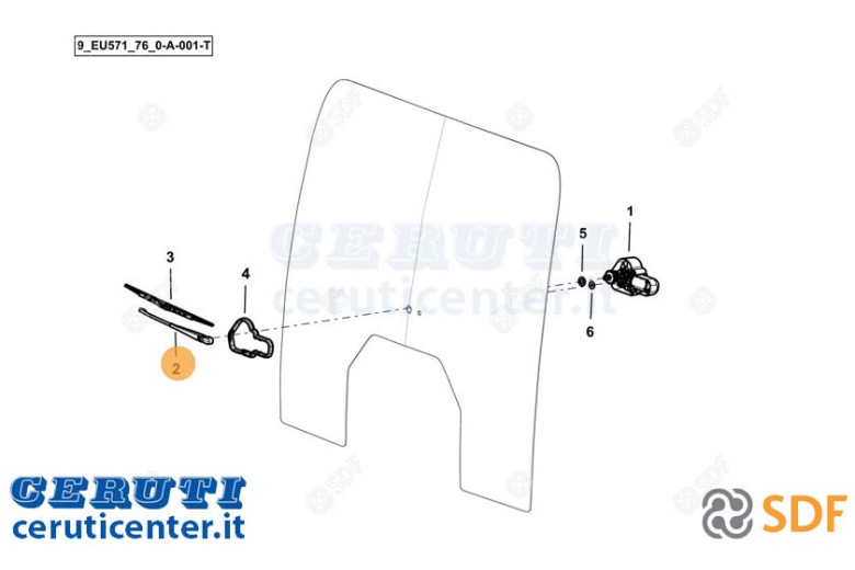 Braccio Tergicristallo - Originale SDF - 0.035.5590.4