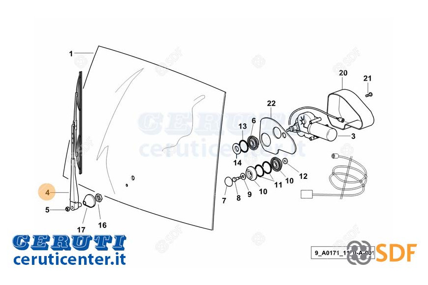 Tergicristallo Completo - Originale SDF - 0.011.5529.4