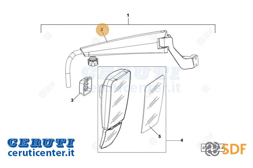Espejo brazo SDF - Original - 0.900.7176.5