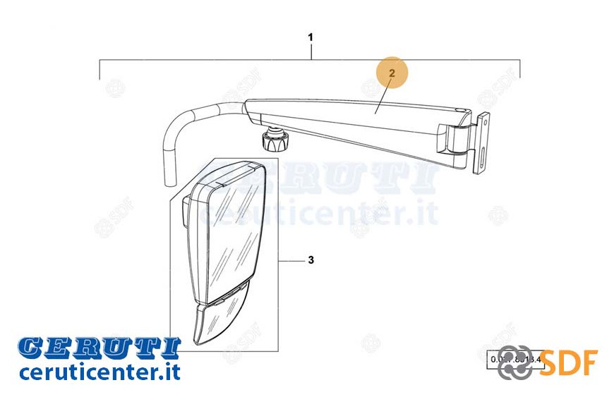 Espejo brazo SDF - Original - 0.900.7292.8