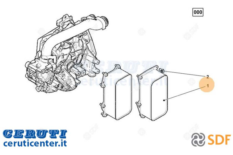 Oil radiator - Original SDF - 04915766