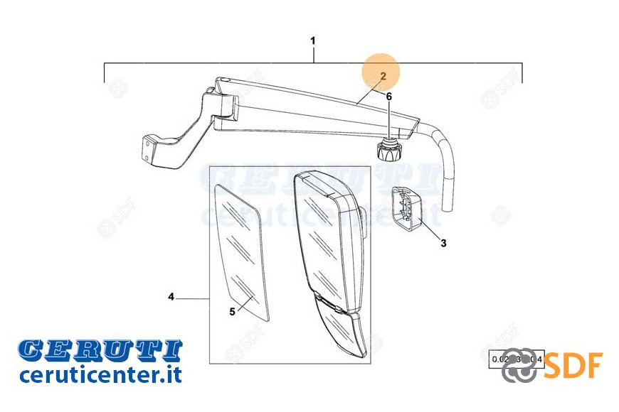 Espejo brazo SDF - Original - 0.900.7176.1
